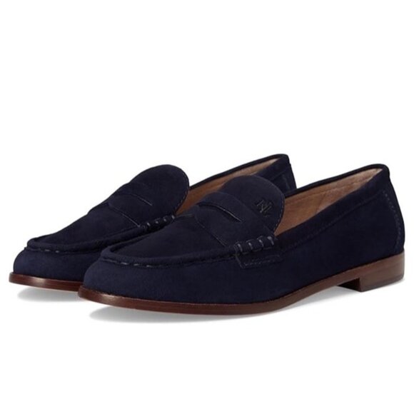 Lauren Ralph Lauren Shoes - Lauren Ralph Lauren Wynnie Leather Loafers Women 6.5B Slip On Blue Soft Nappa